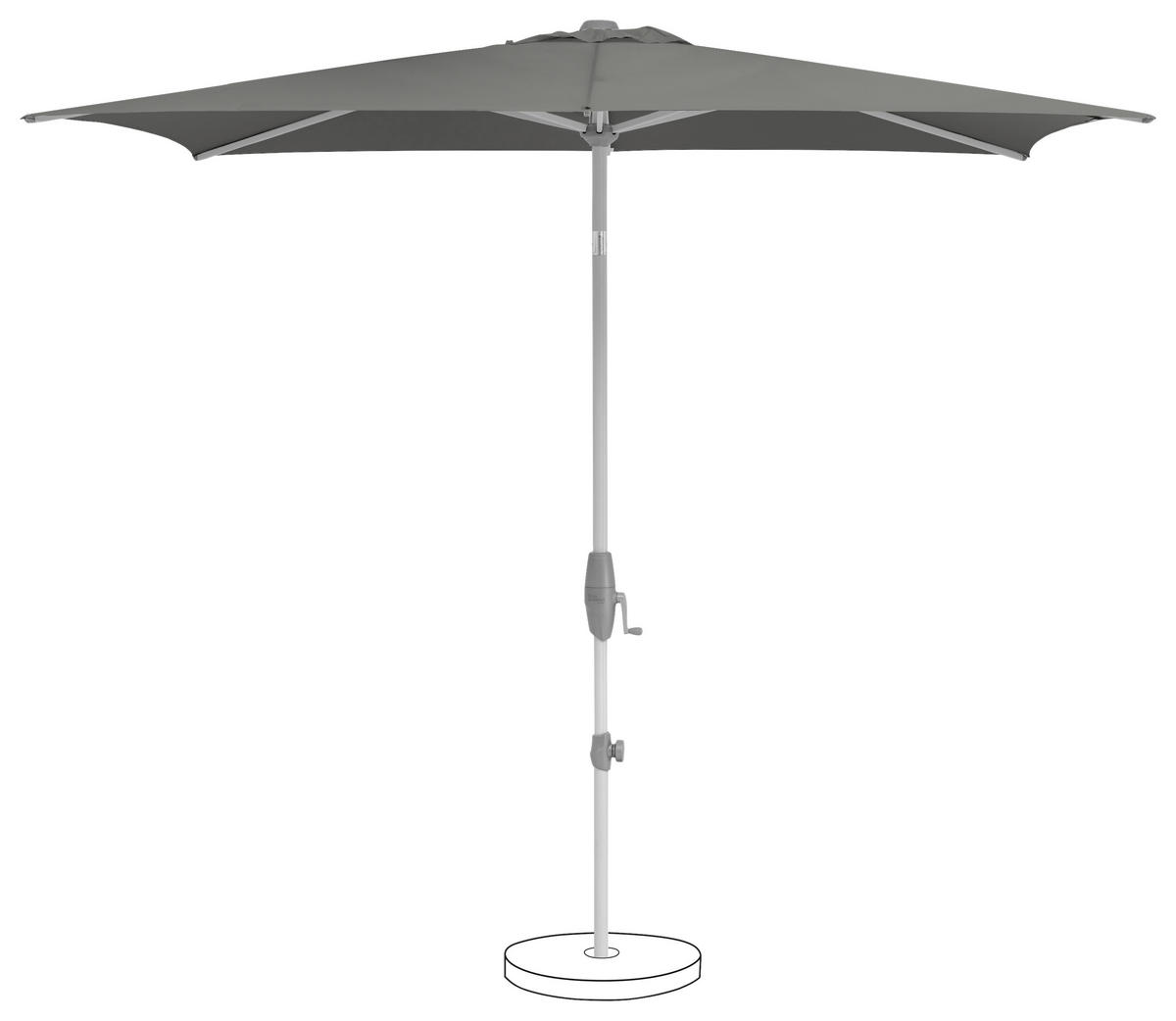 SONNENSCHIRM Grau  - Silberfarben/Grau, KONVENTIONELL, Textil/Metall (250/200cm) - Suncomfort by Glatz