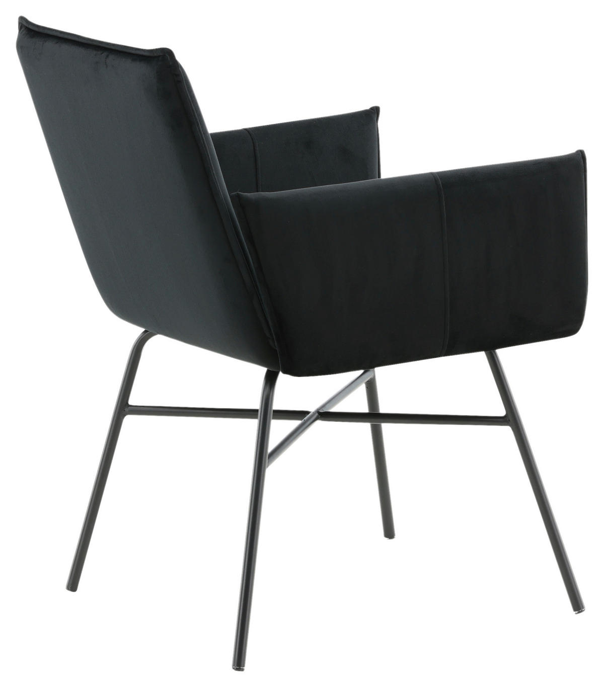STOL stål sammet  - svart, Design, metall/textil (57/87/60cm) - Livetastic