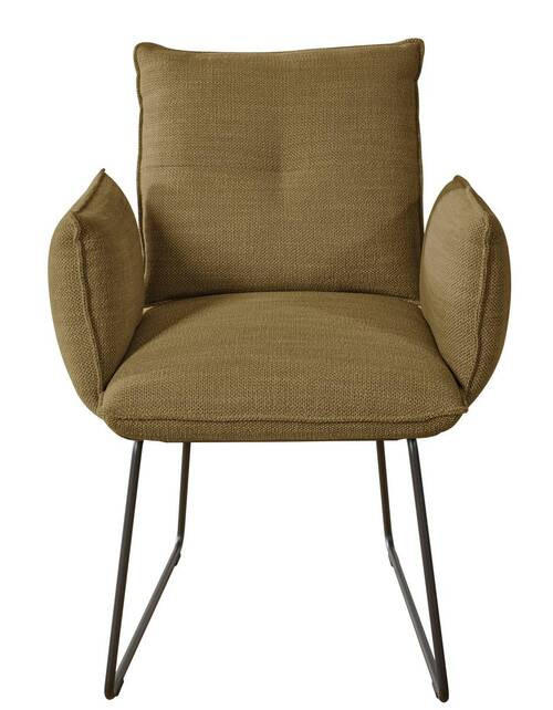 ARMLEHNSTUHL  in Stahl Struktur  - Schwarz/Orange, Design, Textil/Metall (65/90/70cm) - Dieter Knoll