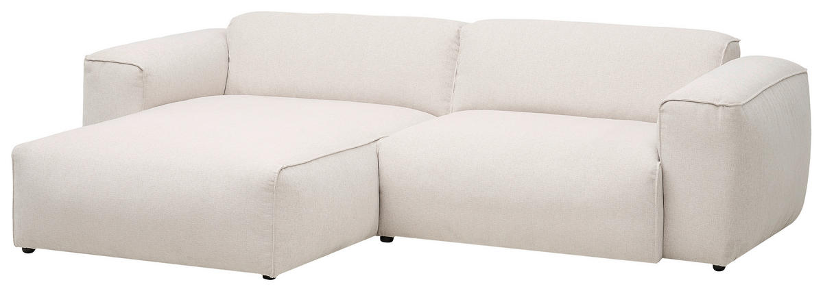 ECKSOFA in Webstoff Beige  171/265 cm  - Beige/Schwarz, Design, Kunststoff/Textil (171/265cm) - home24