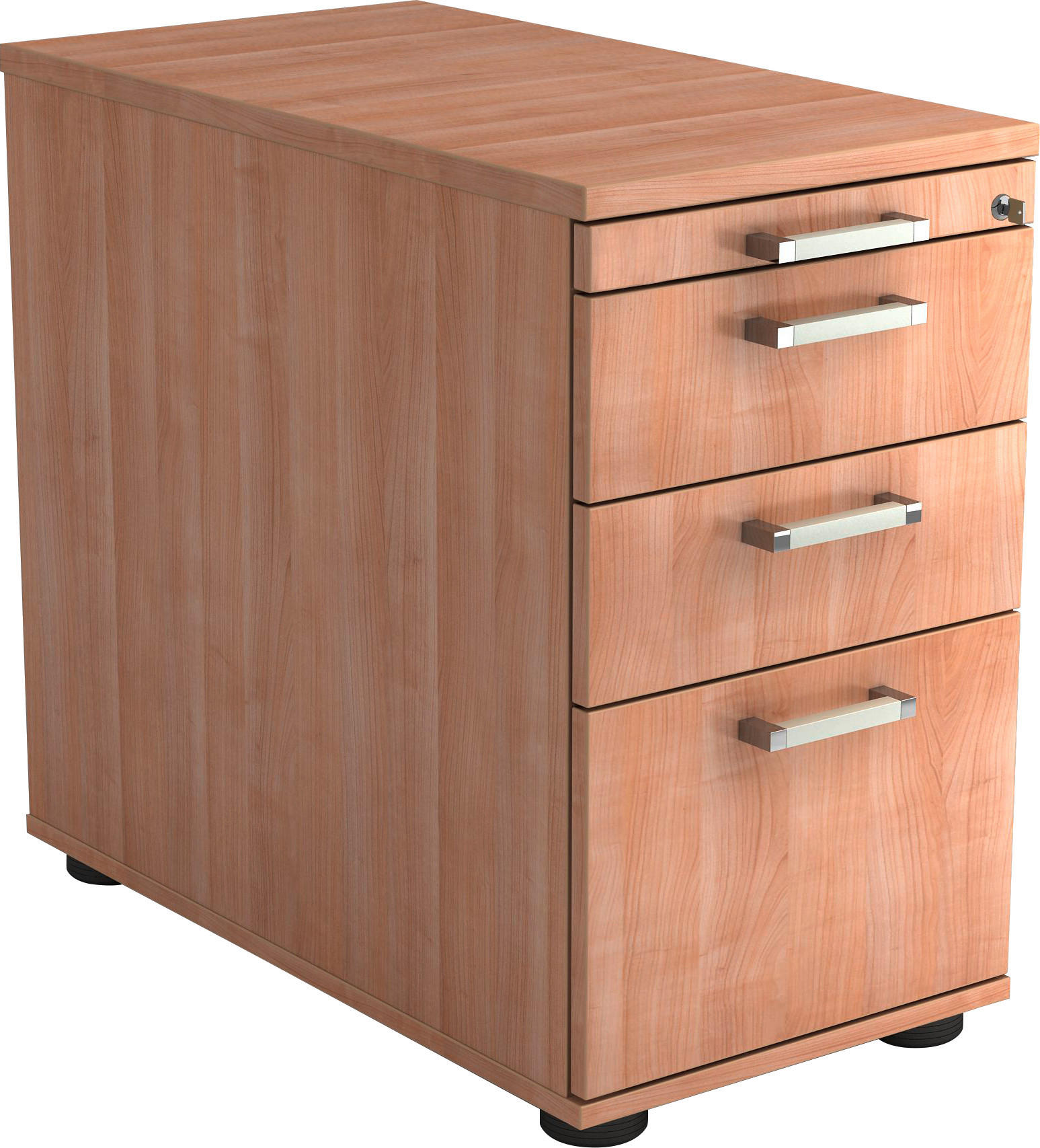 ANSTELLCONTAINER Nussbaumfarben  - Chromfarben/Nussbaumfarben, KONVENTIONELL, Holzwerkstoff/Kunststoff (42,8/72-76/80cm) - Venda