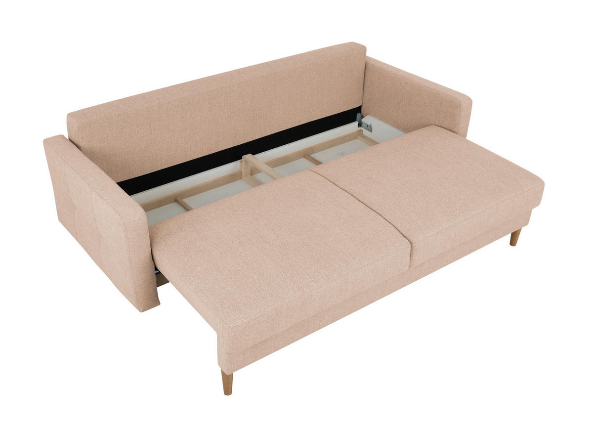 SCHLAFSOFA in Beige  - Beige/Buchefarben, Design, Holz/Textil (222/93/99cm) - MID.YOU