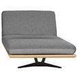 OTTOMANE Palermo in Webstoff Grau, Eichefarben  - Eichefarben/Beige, Design, Holz/Textil (114/92/165cm) - Dieter Knoll