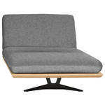 OTTOMANE Palermo in Webstoff Grau, Eichefarben  - Eichefarben/Beige, Design, Holz/Textil (114/92/165cm) - Dieter Knoll