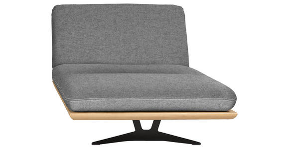 OTTOMANE Palermo in Webstoff Grau, Eichefarben  - Eichefarben/Beige, Design, Holz/Textil (114/92/165cm) - Dieter Knoll