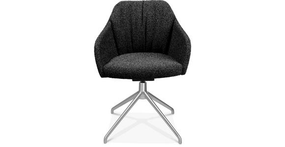 ARMLEHNSTUHL in Aluminium Flachgewebe - Anthrazit/Alufarben, Design, Textil/Metall (58/81,5-84,5/60cm) - Johann Jakob