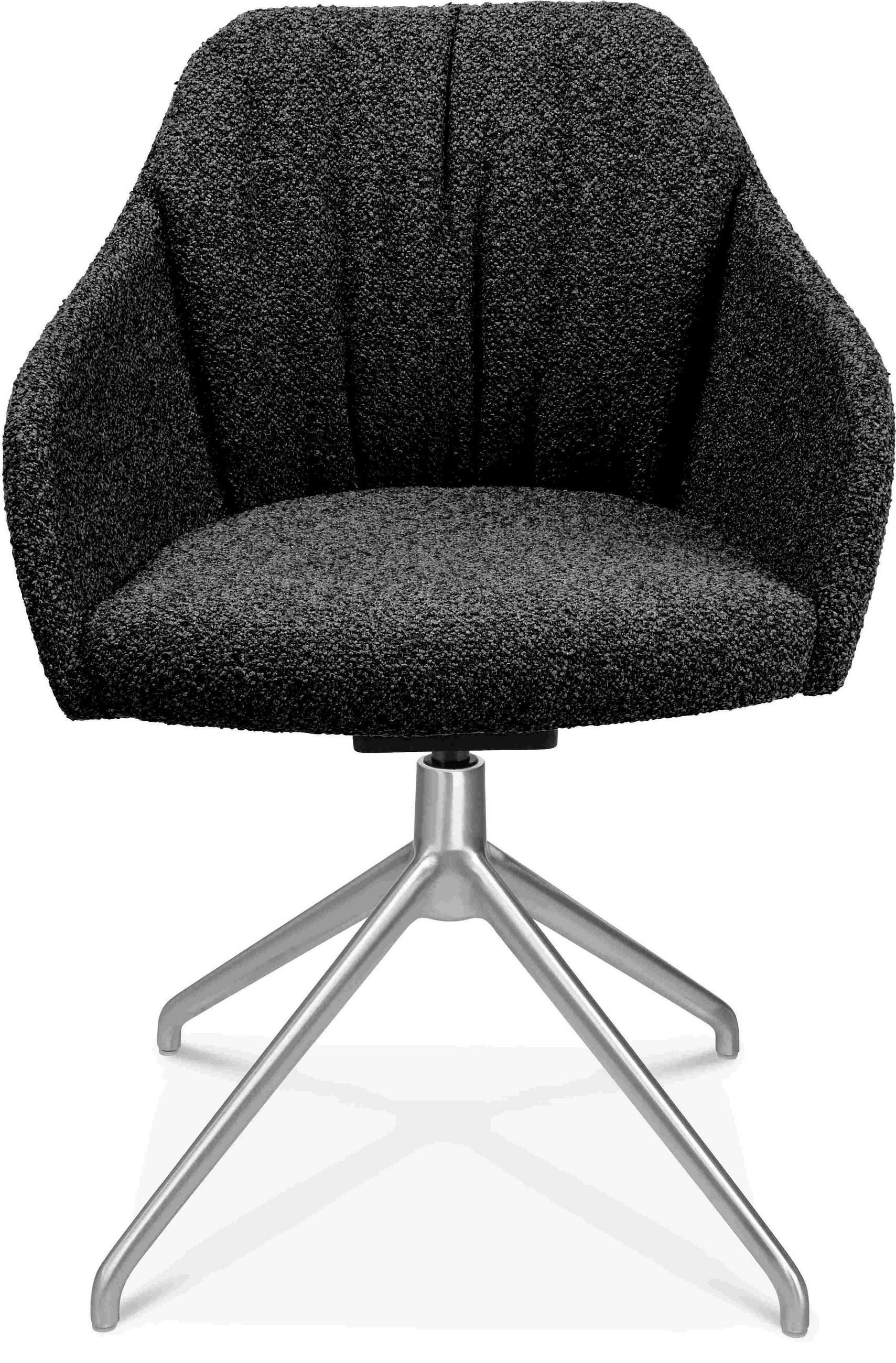 ARMLEHNSTUHL  in Aluminium Flachgewebe  - Anthrazit/Alufarben, Design, Textil/Metall (58/81,5-84,5/60cm) - Johann Jakob