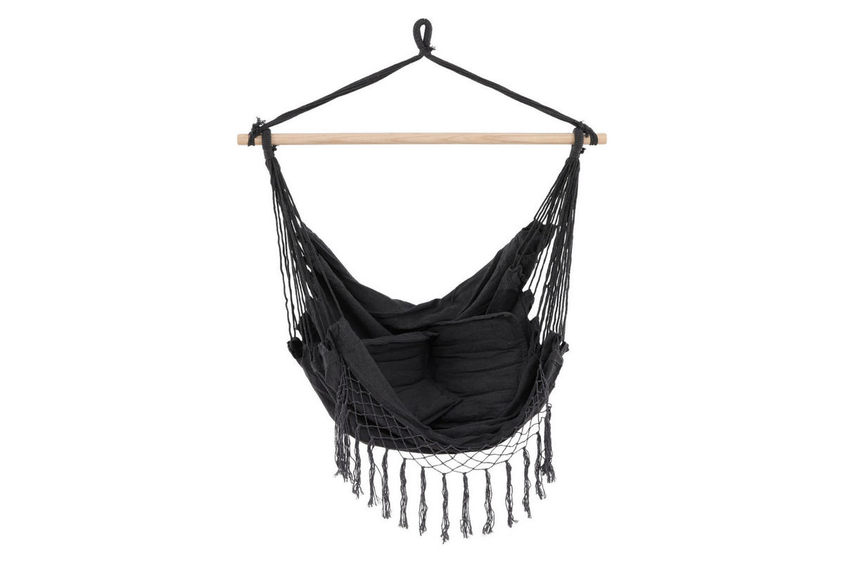 HÄNGESESSEL 100/120/50 cm  - Schwarz/Weiß, MODERN, Textil (100/120/50cm) - Gardenson