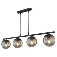 HÄNGELEUCHTE BLAMA 90/15/120 cm   - Schwarz, Design, Glas/Metall (90/15/120cm) - Globo