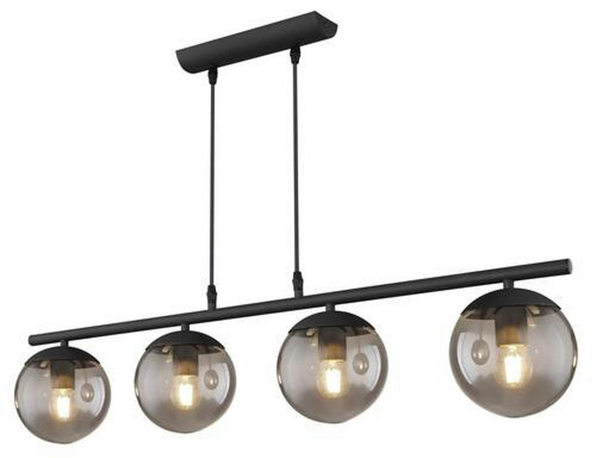 HÄNGELEUCHTE BLAMA 90/15/120 cm   - Schwarz, Design, Glas/Metall (90/15/120cm) - Globo