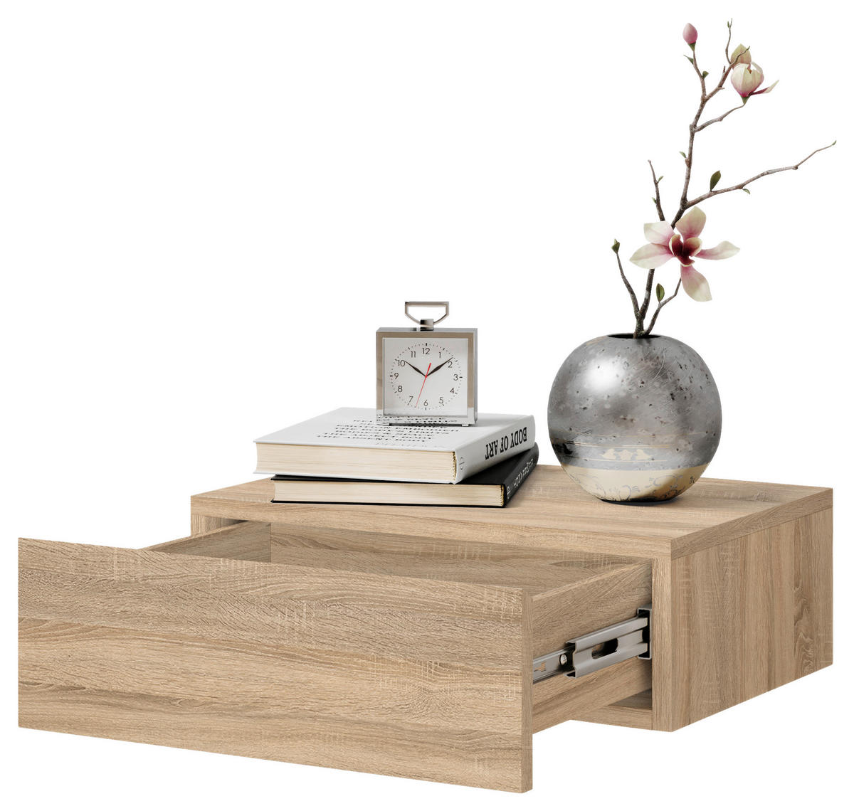 NOČNÝ STOLÍK, dub sonoma, 42/14/30 cm - farba duba/dub sonoma, Modern, kompozitné drevo (42/14/30cm) - Livetastic