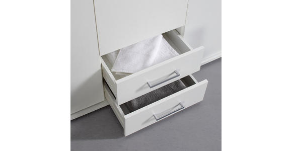 DREHTÜRENSCHRANK in Weiß - Alufarben/Weiß, KONVENTIONELL, Holzwerkstoff/Kunststoff (120/196/54cm) - Carryhome