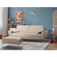 HOCKER Textil Blau, Gelb, Rot, Weiss  - Chromfarben/Blau, Design, Textil/Metall (96/45/80cm) - P & B