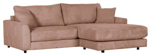 ECKSOFA Altrosa Cord  - Schwarz/Altrosa, Design, Kunststoff/Textil (240/175cm) - Landscape