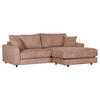 ECKSOFA Altrosa Cord  - Schwarz/Altrosa, Design, Kunststoff/Textil (240/175cm) - Landscape