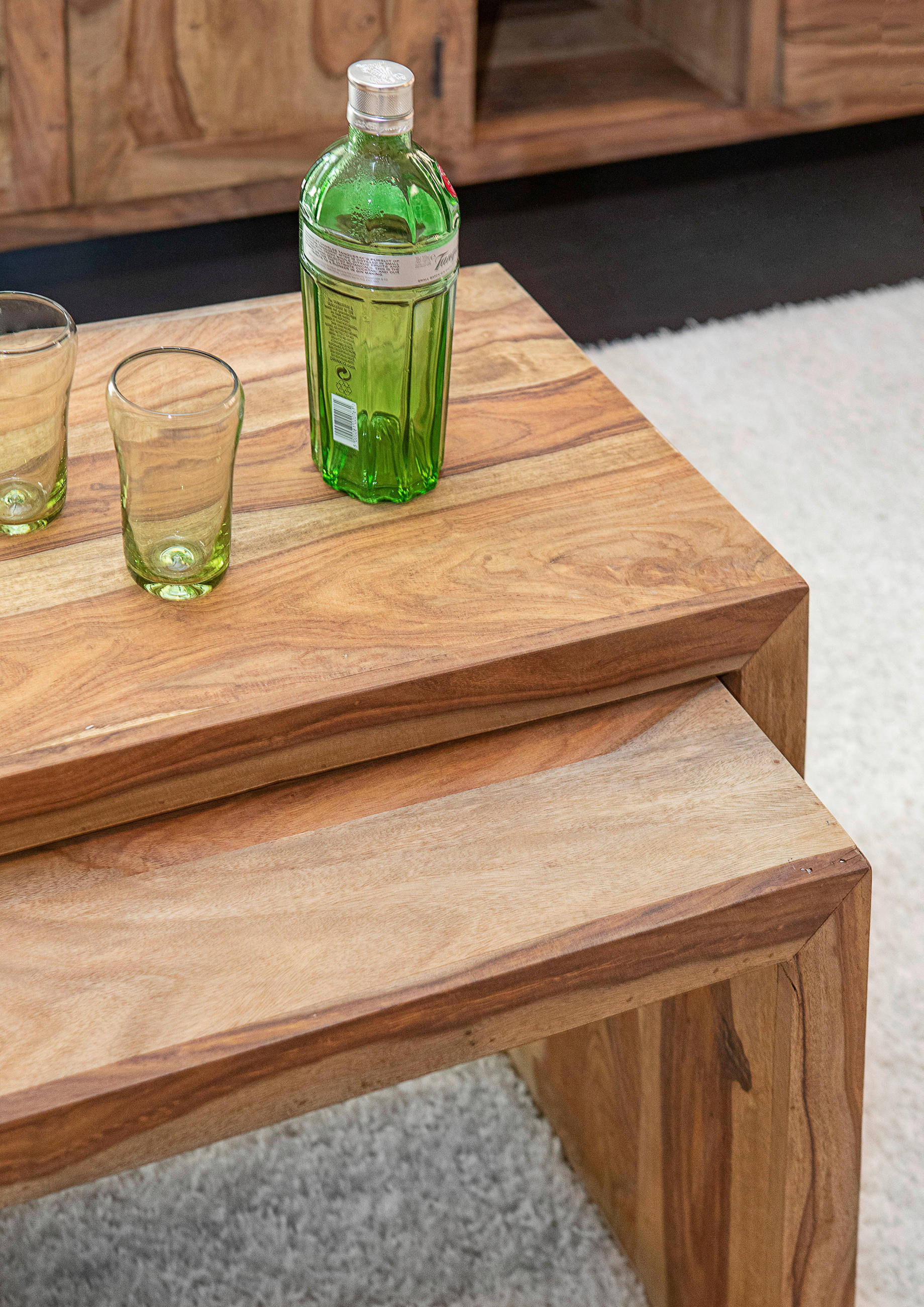 SATZTISCH 35/55/45/45/40 cm Sheesham massiv Naturfarben rechteckig  - Naturfarben, LIFESTYLE, Holz (35/55/45/45/40cm) - Landscape