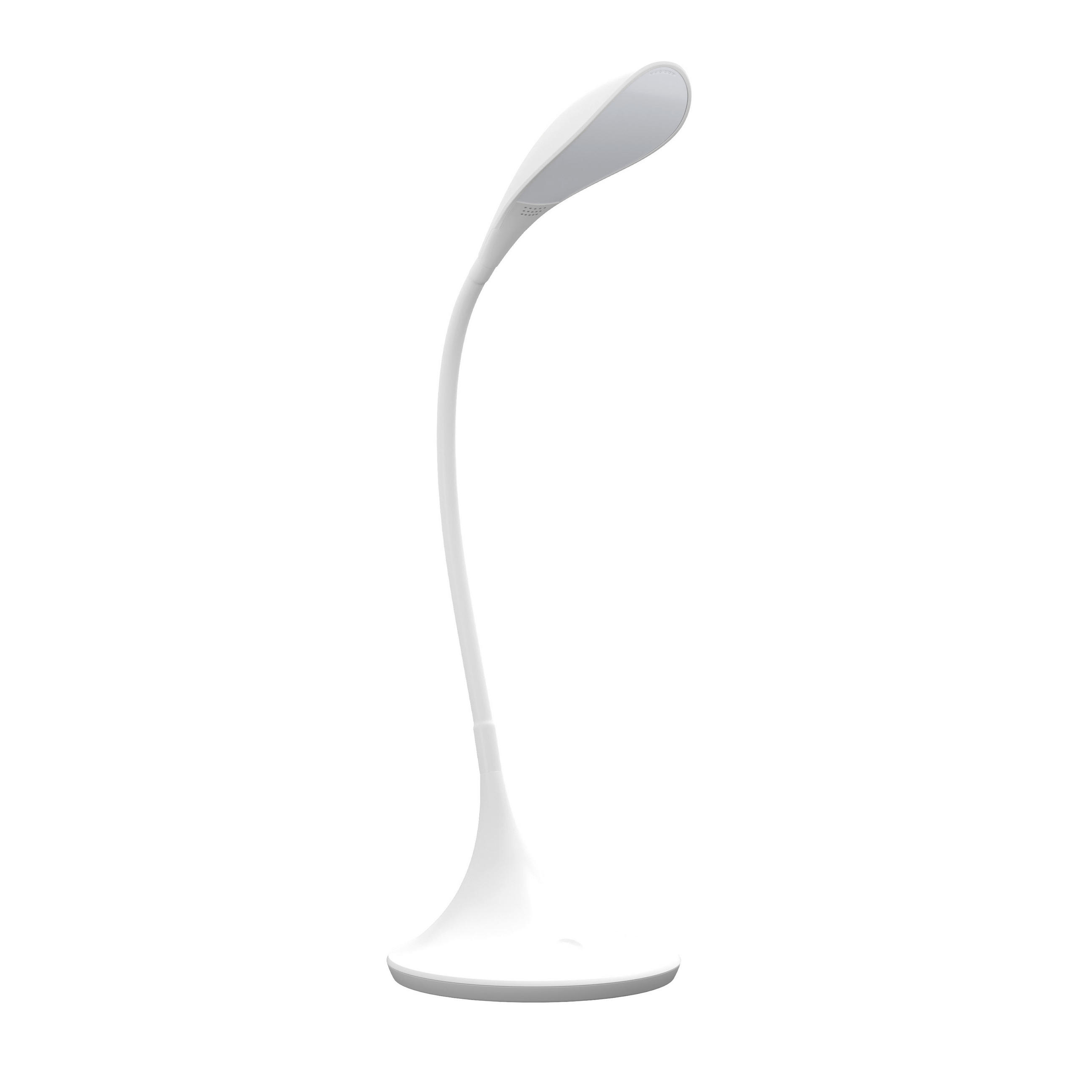 LAMPA NA PSACÍ STŮL, dotykový stmívač, 22/17/37,5 cm - bílá, Basics, plast (22/17/37,5cm) - Novel