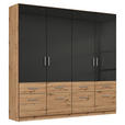 KLEIDERSCHRANK  in Dunkelgrau, Eiche Artisan  - Dunkelgrau/Silberfarben, Design, Holzwerkstoff/Kunststoff (181/197/54cm) - Carryhome