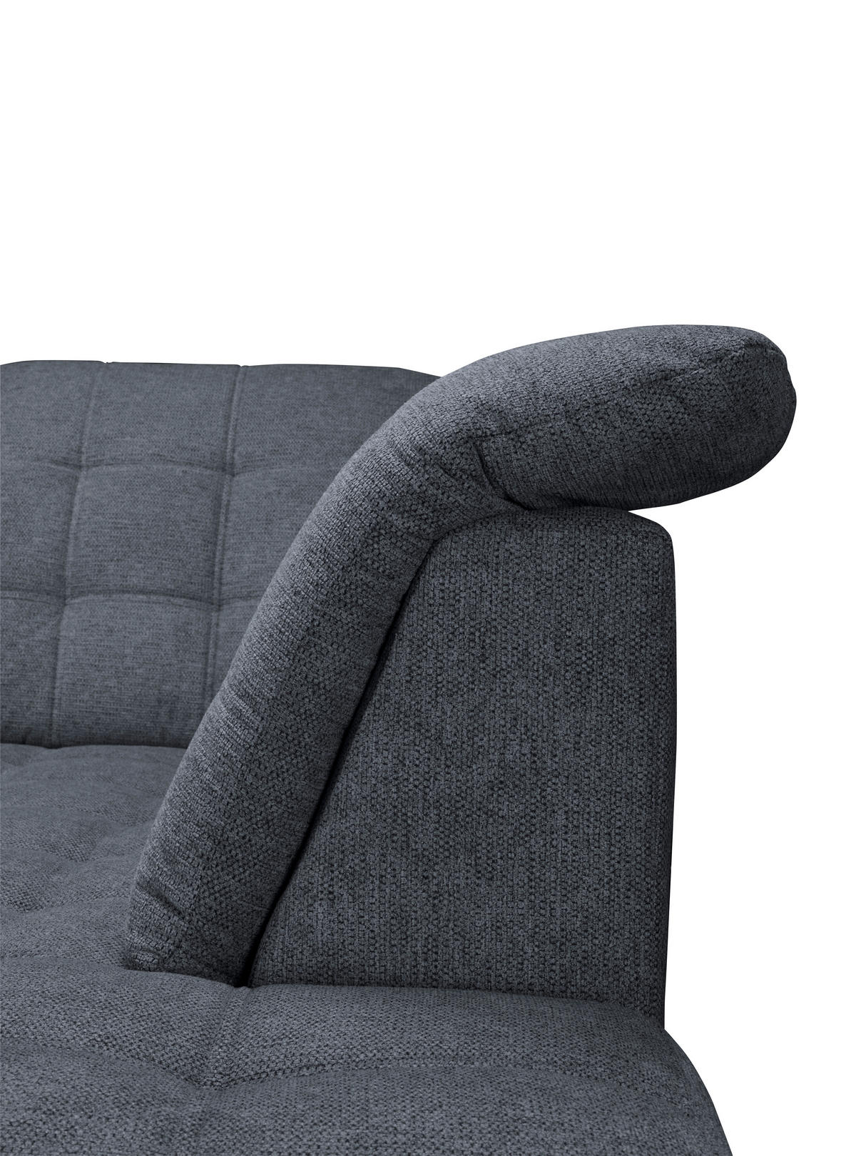 ECKSOFA Anthrazit Chenille  - Chromfarben/Anthrazit, KONVENTIONELL, Kunststoff/Textil (260/205cm) - Carryhome