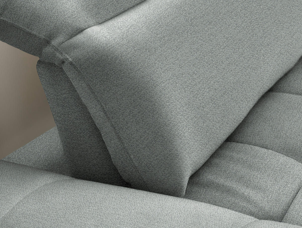 KUTNA GARNITURA tekstil  svijetlo siva   - svijetlo siva/crna, Design, tekstil/metal (288/179-202cm) - Stylife