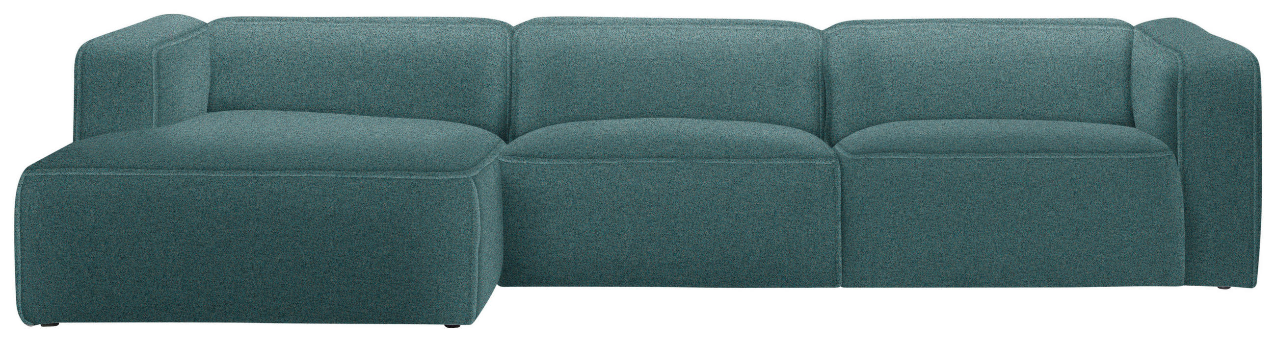 ECKSOFA Webstoff Petrol  - Petrol/Schwarz, Design, Kunststoff/Textil (163/332cm) - Stylife
