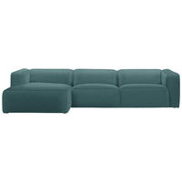ECKSOFA Webstoff Petrol  - Petrol/Schwarz, Design, Kunststoff/Textil (163/332cm) - Stylife