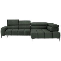 ECKSOFA in Webstoff Dunkelgrün  - Currygelb/Dunkelgrün, Design, Textil/Metall (300/216cm) - Welnova
