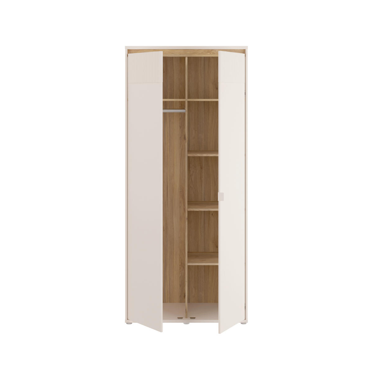 Dulap Cu Uși Rotative, 93,1/211,1/52,9 cm, culoare lemn stejar, nisipiu - culoare lemn stejar/nisipiu, Basics, metal/material pe bază de lemn (93,1/211,1/52,9cm) - Xora