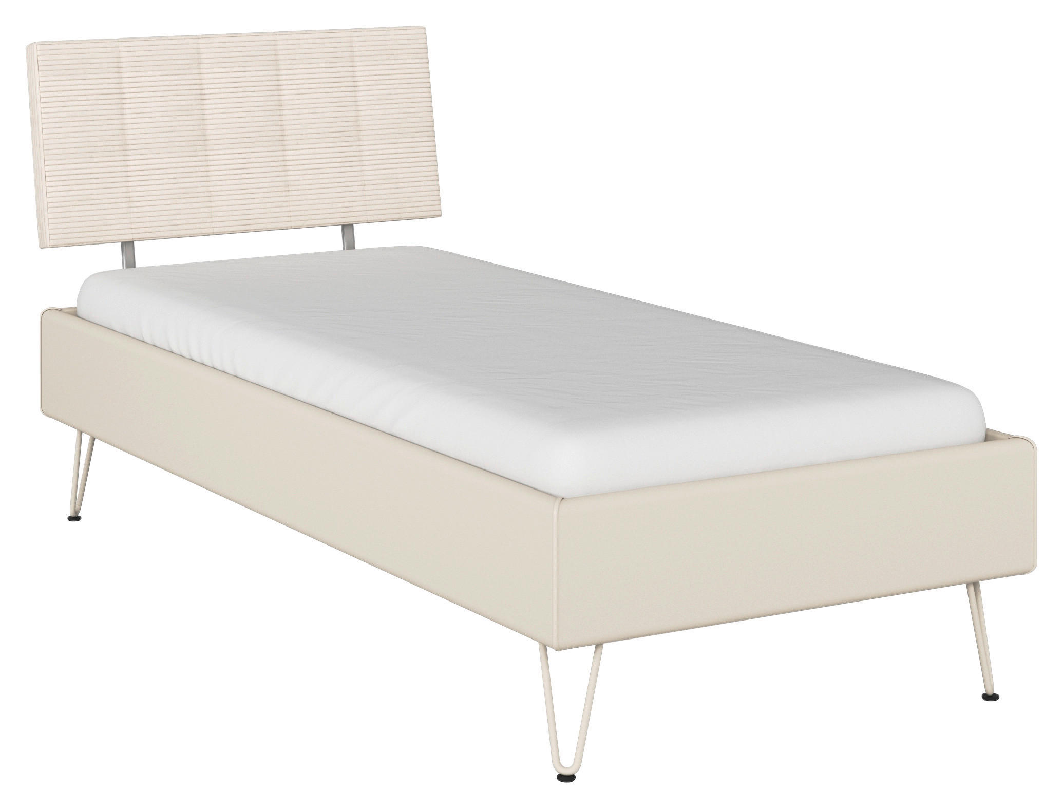 BETT 90/200 cm  in Champagner  - Champagner, Design, Textil/Metall (90/200cm) - Carryhome