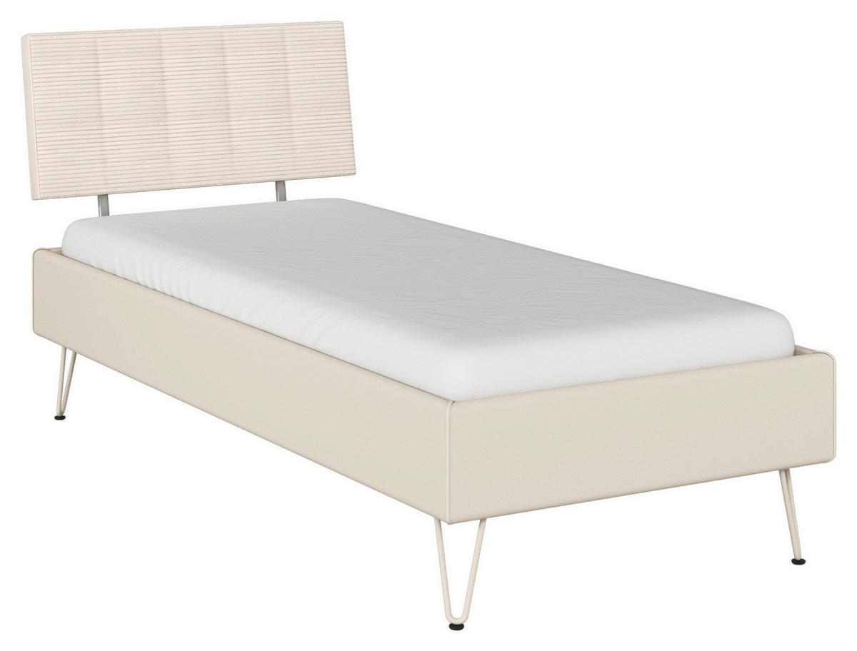 BETT 90/200 cm  Champagner   - Champagner, Design, Holzwerkstoff/Textil (90/200cm) - Carryhome