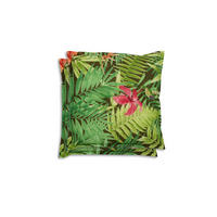 HOCKERAUFLAGE 2ER-SET in Grün, Dunkelgrün, Hellgrün Blätter  - Dunkelgrün/Hellgrün, Basics, Textil (50/7/50cm)