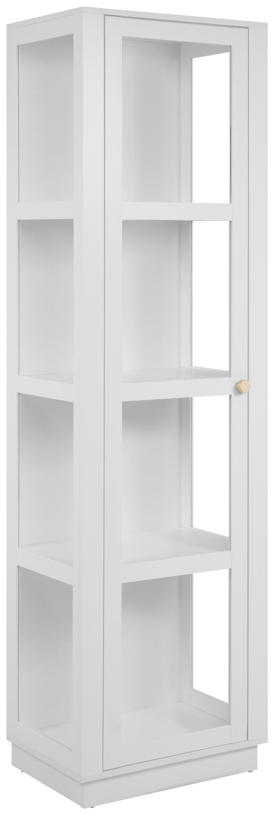VITRINE in Weiß  - Goldfarben/Weiß, Design, Glas/Holzwerkstoff (56/195/40cm) - MID.YOU