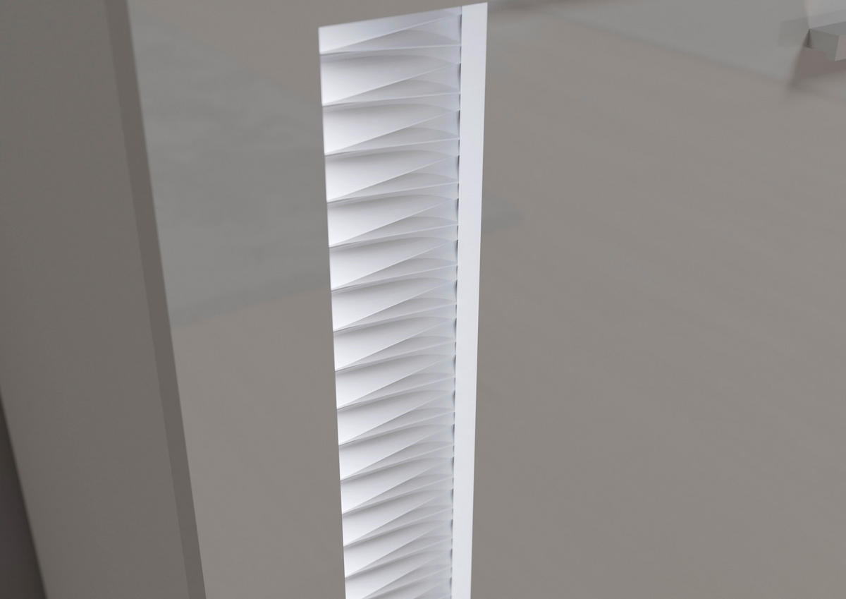 NIZKA OMARICA bela, visoki sijaj  - srebrne barve/bela, Design, umetna masa/leseni material (201/58/46cm) - MID.YOU