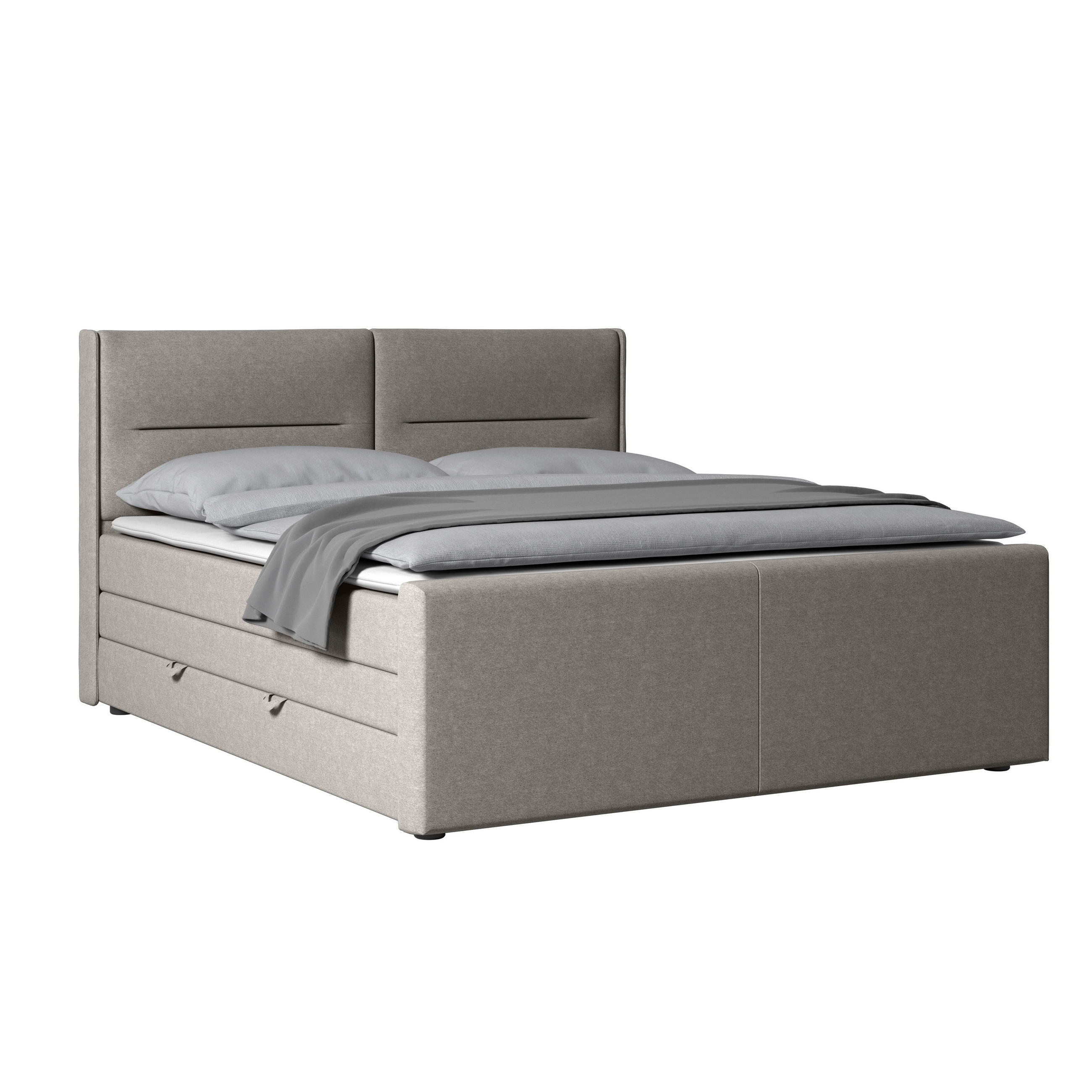 POSTELJA BOXSPRING 180 cm   x 200 cm  , karton, leseni material srebrne barve  - srebrne barve, Moderno, kovina/umetna masa (180/200cm) - MID.YOU