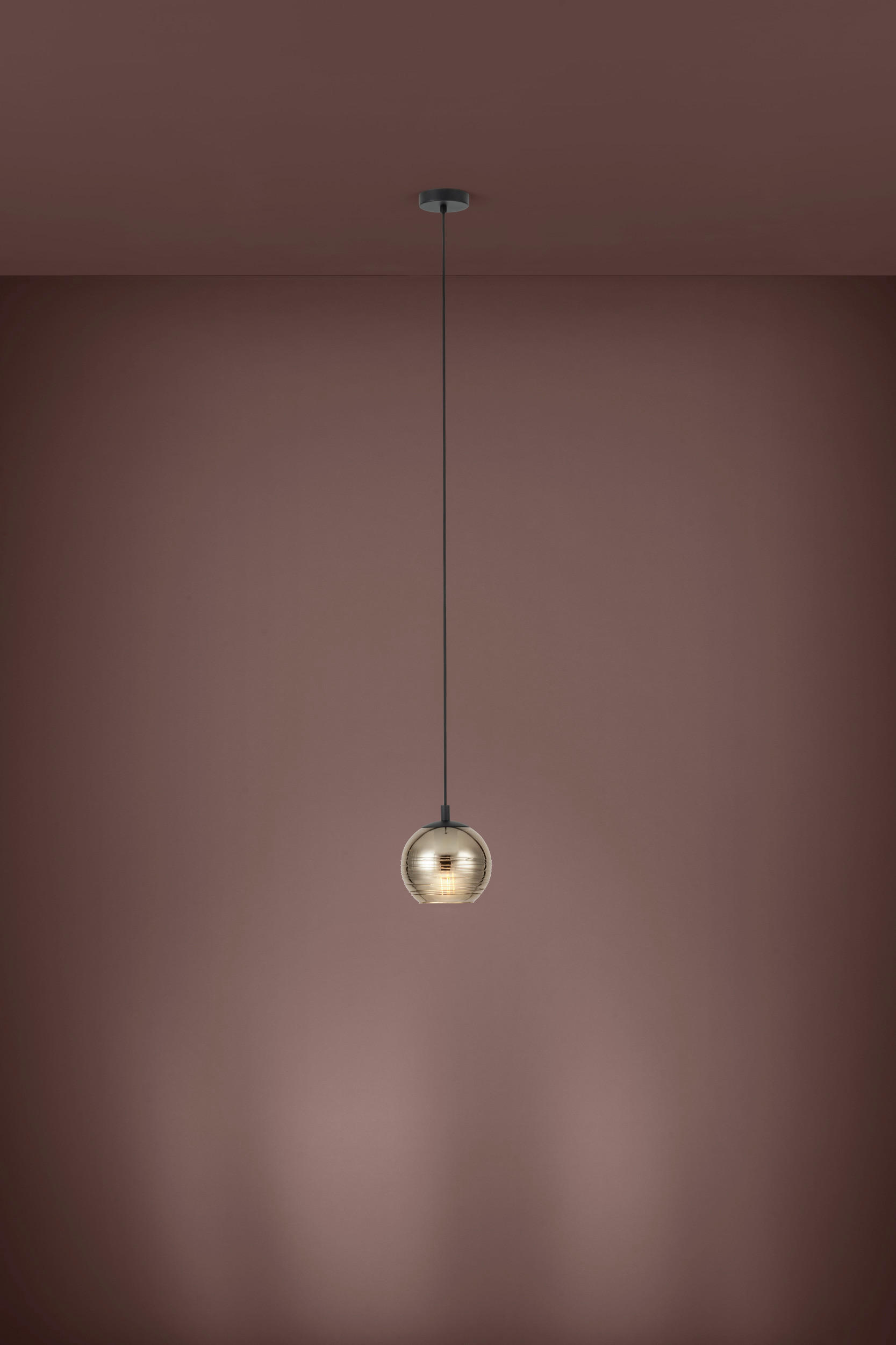 HÄNGELEUCHTE 18/150 cm   - Goldfarben/Schwarz, KONVENTIONELL, Glas/Metall (18/150cm) - Eglo