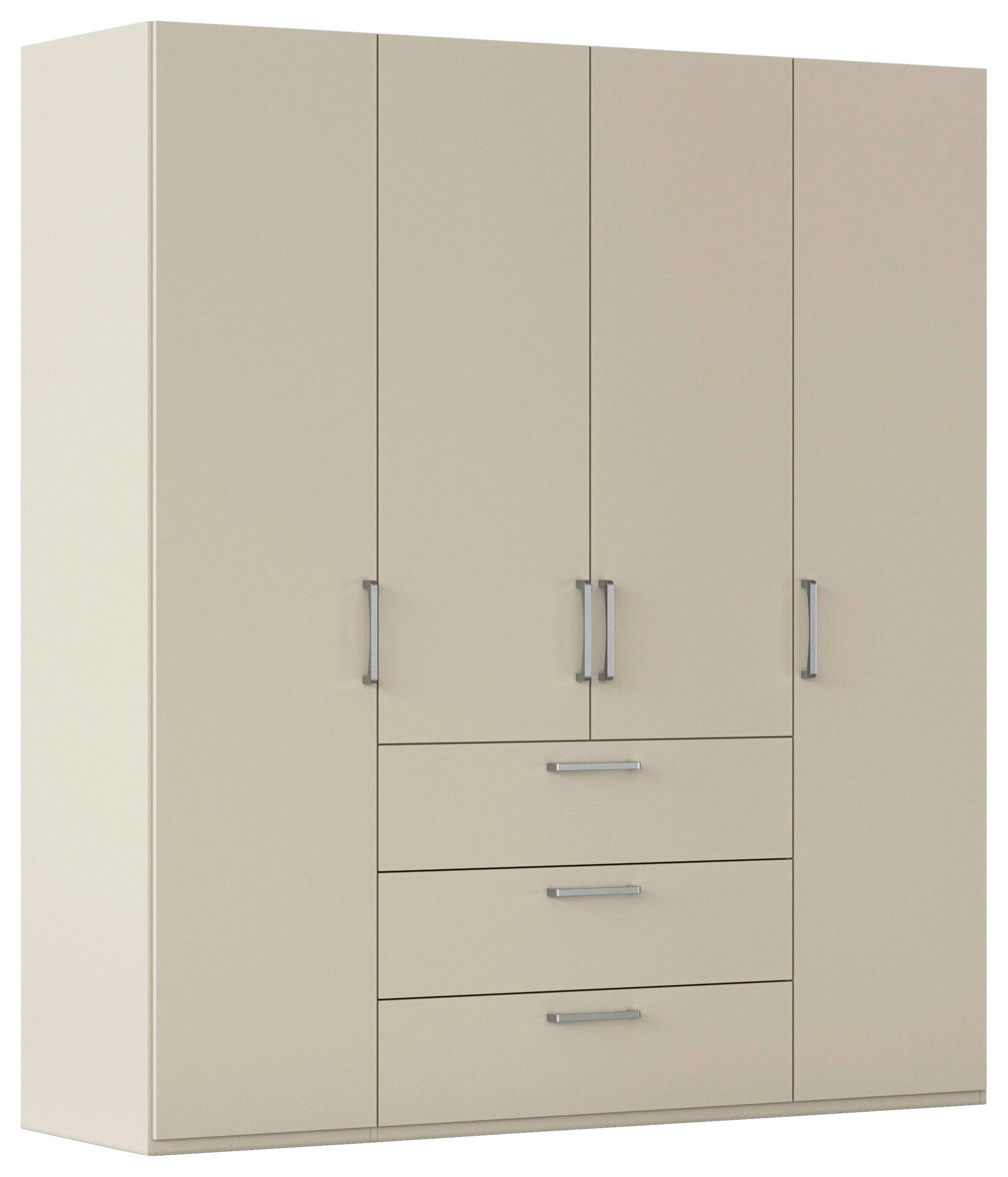 DREHTÜRENSCHRANK 201/223/61 cm,  in Champagner, 4-türig  - Edelstahlfarben/Champagner, Basics, Holzwerkstoff/Metall (201/223/61cm) - Novel