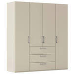 DREHTÜRENSCHRANK 201/223/61 cm,  in Champagner, 4-türig  - Edelstahlfarben/Champagner, Basics, Holzwerkstoff/Metall (201/223/61cm) - Novel