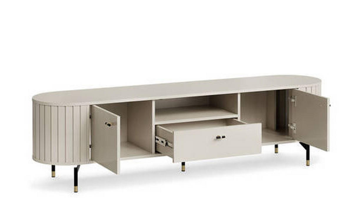 TV-ELEMENT - Kaschmir/Goldfarben, MODERN, Holzwerkstoff/Metall (180,1/49/40cm) - home24