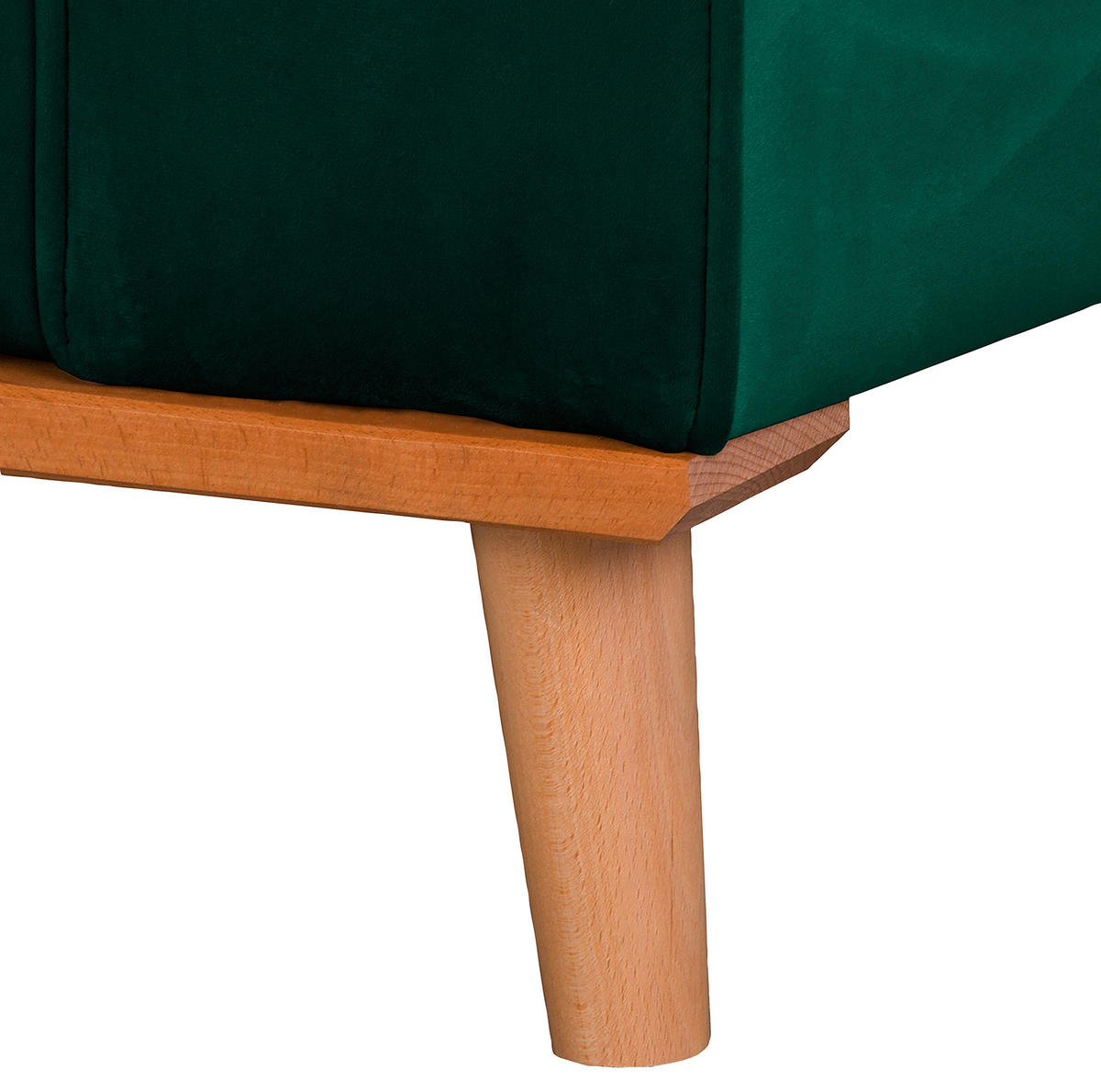 ECKSOFA in Mikrofaser Grün  150/230 cm  - Wengefarben/Grün, Design, Holz/Textil (150/230cm) - Livetastic