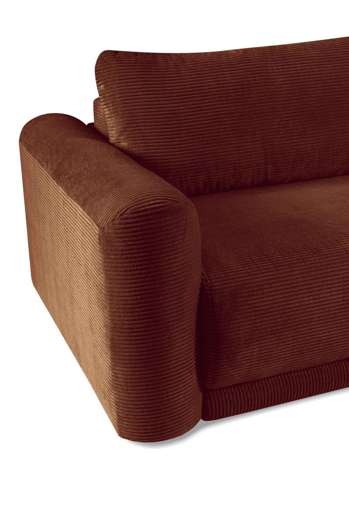 SCHLAFSOFA NORMAN in gerippt Rostfarben  - Rostfarben/Schwarz, Design, Kunststoff/Textil (252/93/167cm) - Livetastic
