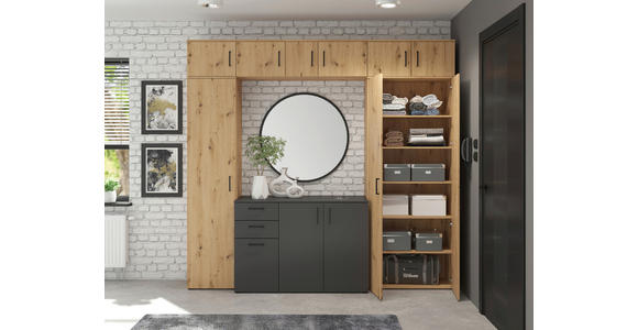 AUFSATZSCHRANK 45/35/40 cm  - Schwarz/Eiche Artisan, MODERN, Holzwerkstoff/Kunststoff (45/35/40cm) - Carryhome