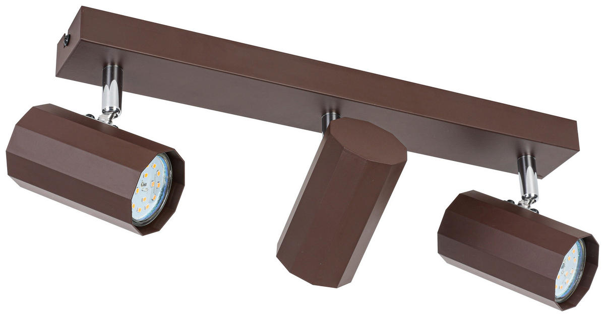 DECKENLEUCHTE 40,50/14,5/10,5 cm   - Chromfarben/Mokka, Trend, Kunststoff/Metall (40,50/14,5/10,5cm) - Novel