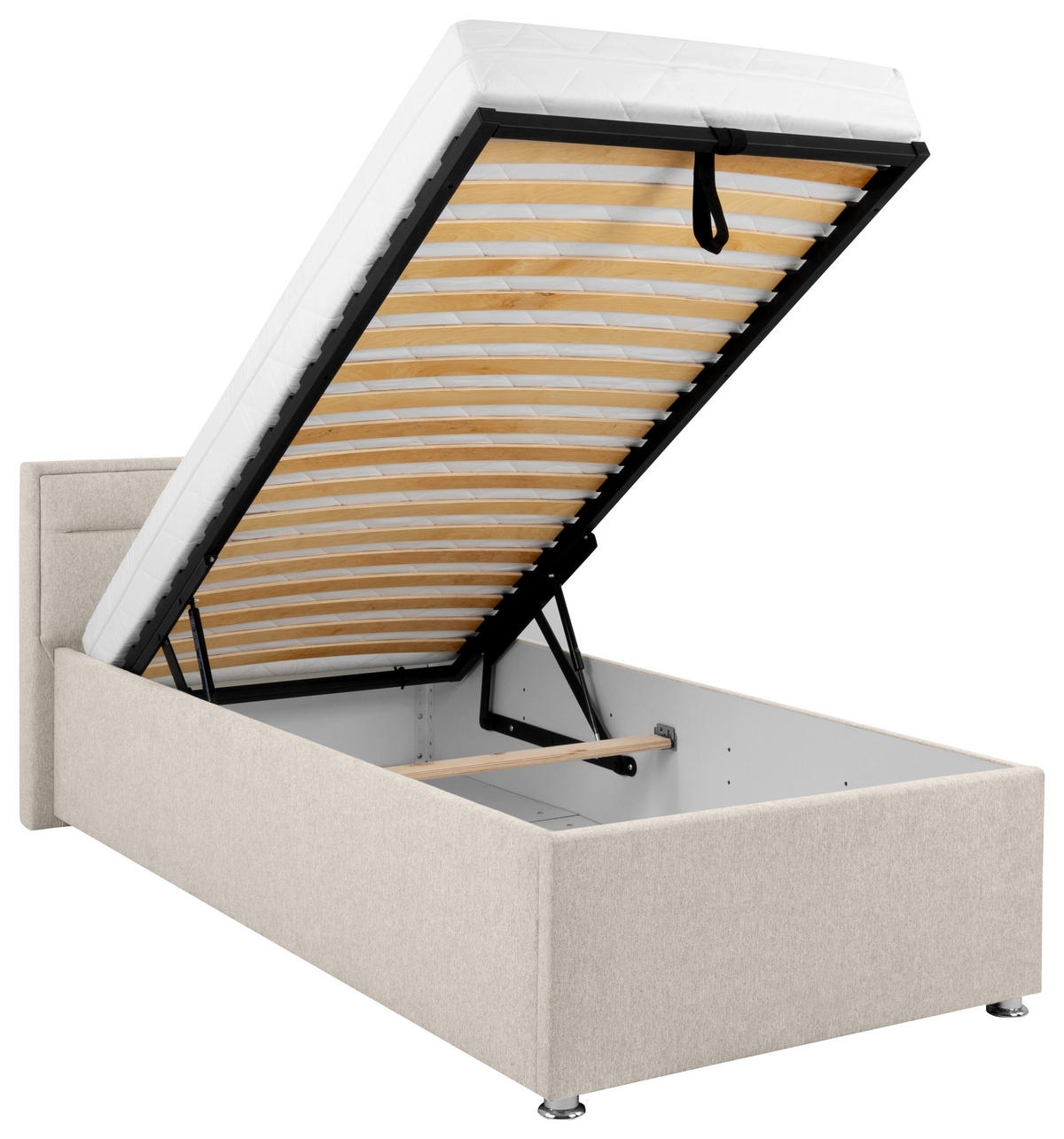 POLSTERBETT Bettkasten, Lattenrost Naturfarben 90/200 cm  - Naturfarben, MODERN, Holz/Kunststoff (90/200cm) - MID.YOU