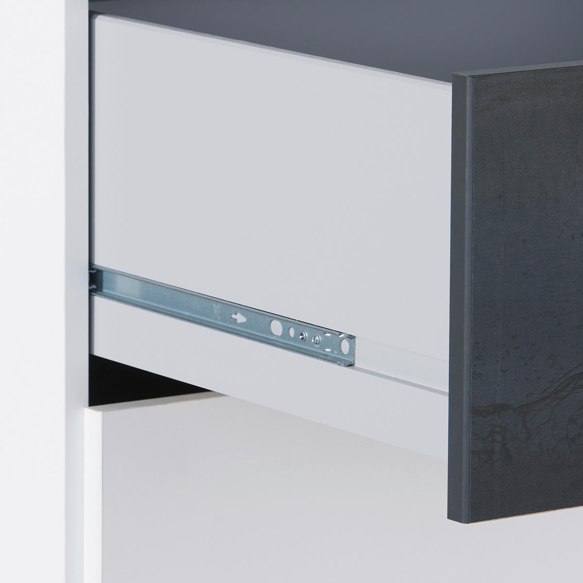 KLEIDERSCHRANK in Graphitfarben, Grau, Weiss  - Weiss/Silberfarben, Modern, Holzwerkstoff/Kunststoff (135/199/58cm) - MID.YOU
