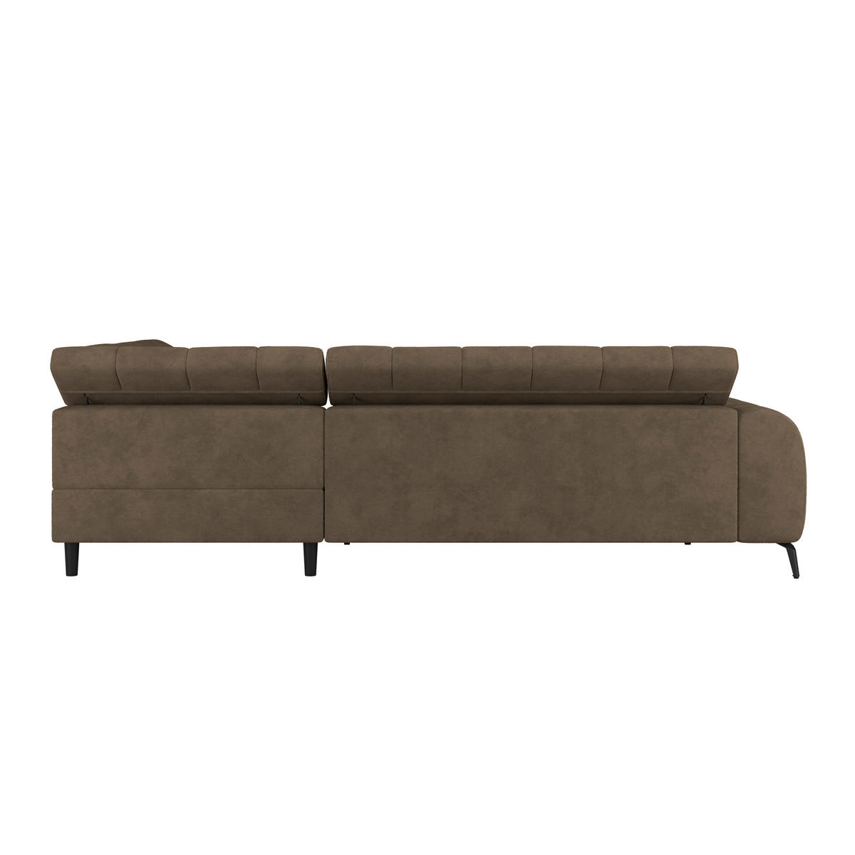 ECKSOFA Braun Bettkasten, Rücken echt, Kopfteilverstellung  - Schwarz/Braun, Trend, Kunststoff/Textil (261/203cm) - Livetastic