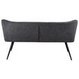 SITZBANK 160/88/64 cm Webstoff Grau, Schwarz  - Schwarz/Grau, Design, Textil/Metall (160/88/64cm) - Hom`in