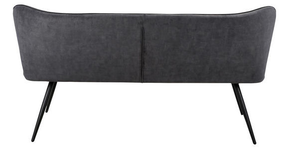 SITZBANK 160/88/64 cm Webstoff Grau, Schwarz - Schwarz/Grau, Design, Textil/Metall (160/88/64cm) - Hom`in