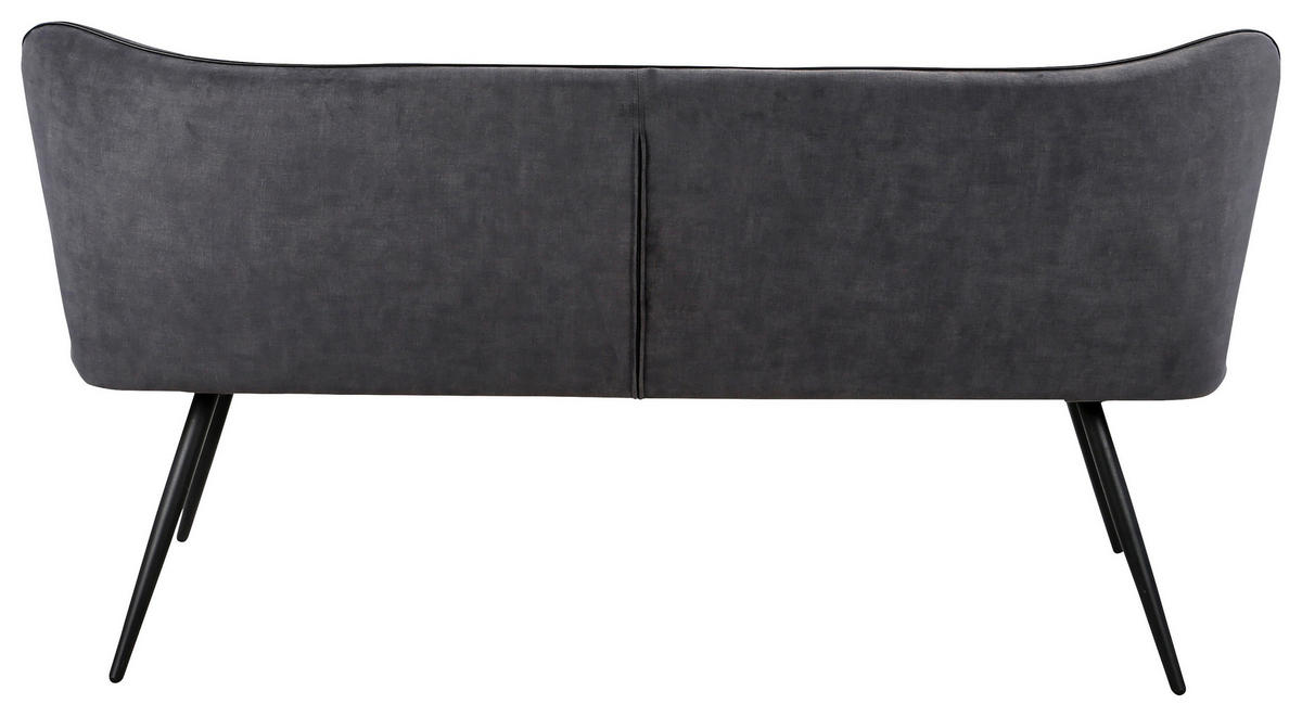 SITZBANK in Metall, Textil Grau, Schwarz  - Schwarz/Grau, Design, Textil/Metall (160/88/64cm) - Hom`in