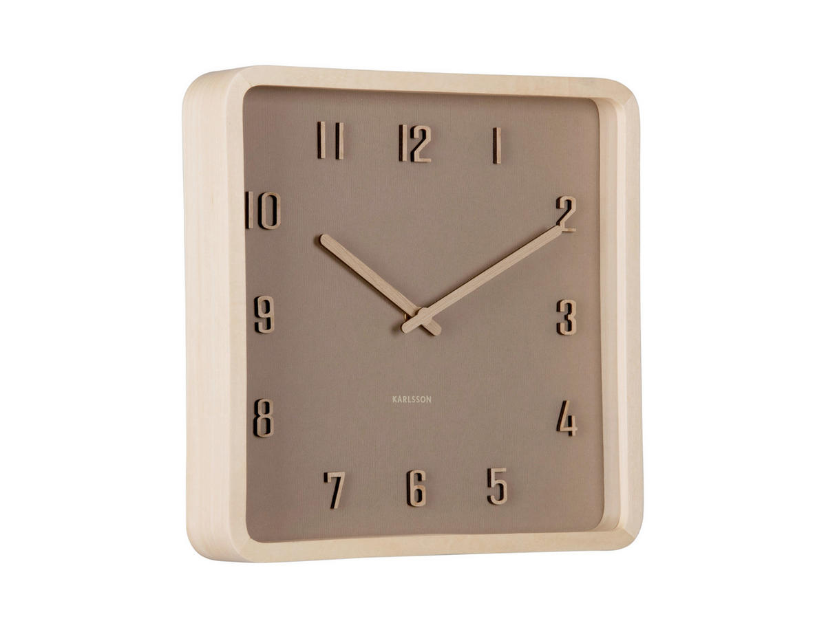WANDUHR Nervadura Hellbraun 26/26/5.3 cm  - Hellbraun, Basics, Holz (26/26/5.3cm) - Karlsson
