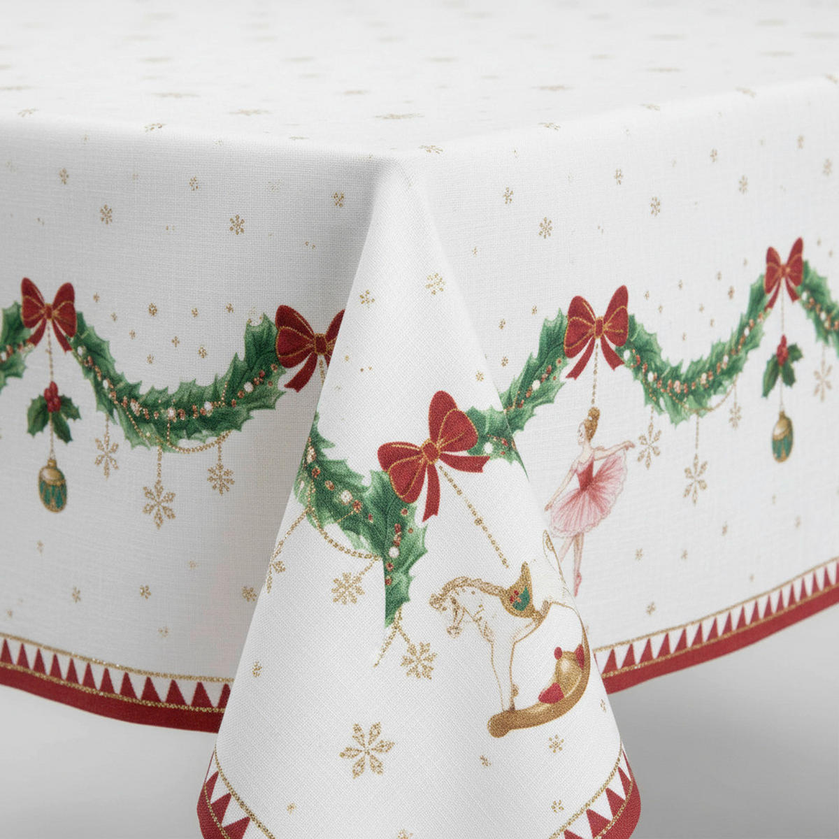 TISCHDECKE Magie de Noel 180/145 cm  - Smaragdgrün/Rot, Basics, Textil (180/145cm) - POZZI AND EASY LIFE